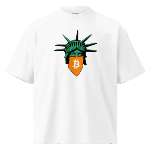 Bitcoin Statue of Liberty Oversized T-Shirt