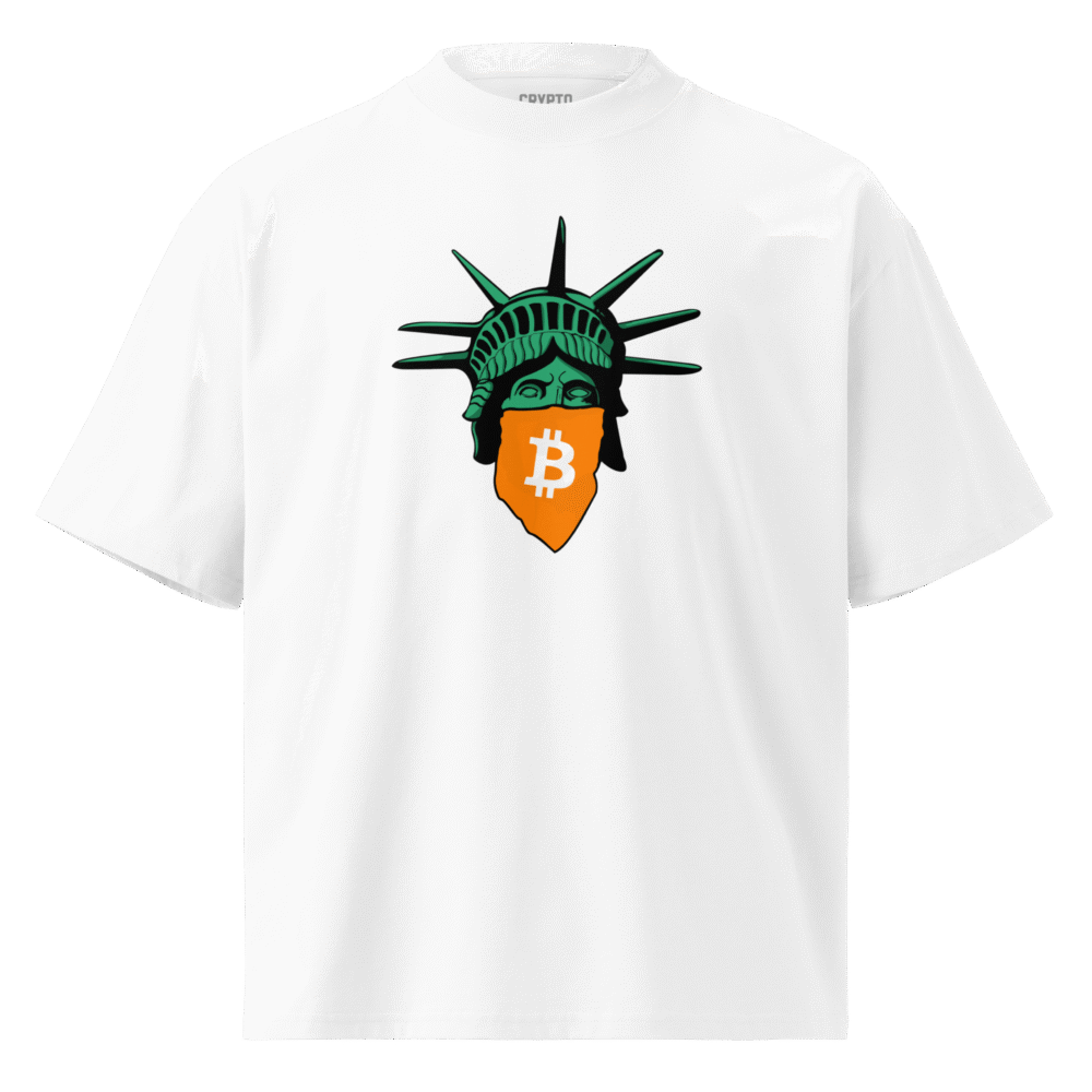 Bitcoin Statue of Liberty Oversized T-Shirt