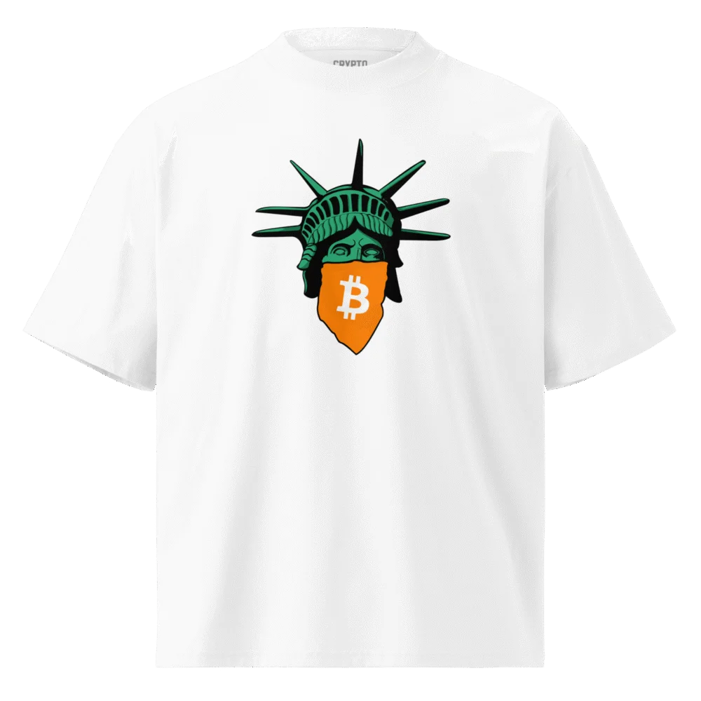 Bitcoin Statue of Liberty Oversized T-Shirt