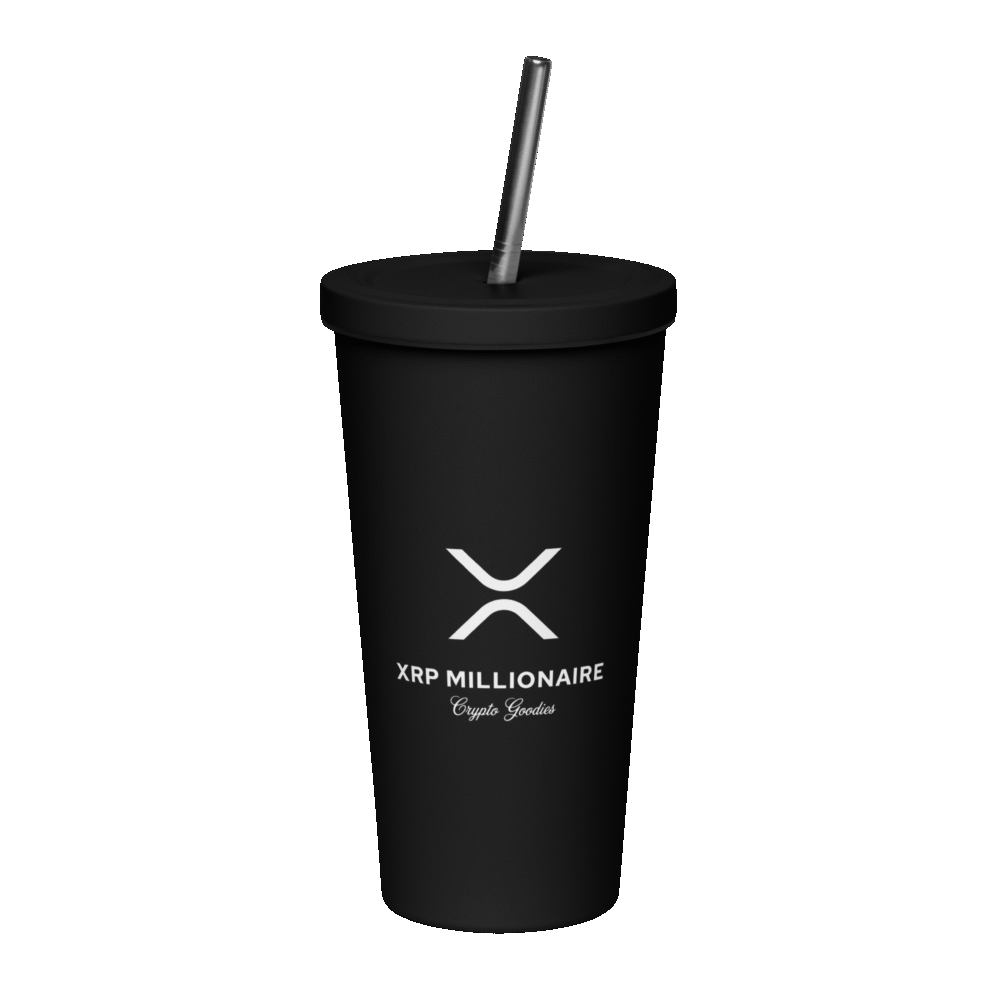 Xrp Millionaire Insulated Tumbler - Insulated Tumbler With A Straw Black 20 Oz Front 690E40A745C00