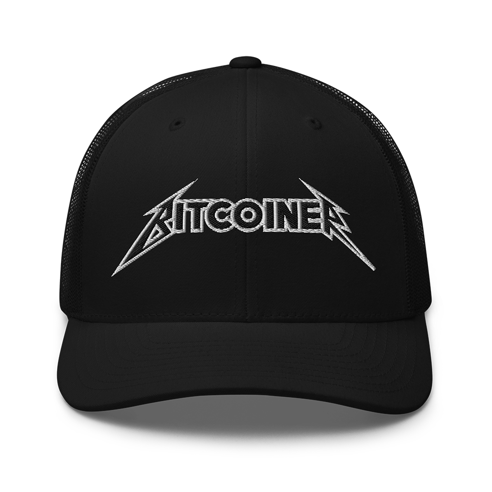 Bitcoiner Rocks Trucker Cap - Retro Trucker Hat Black Front 6905Ccf991C12