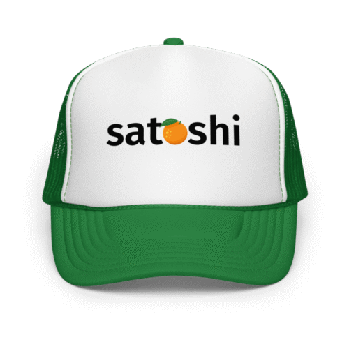 Satoshi Orange Foam Trucker Hat
