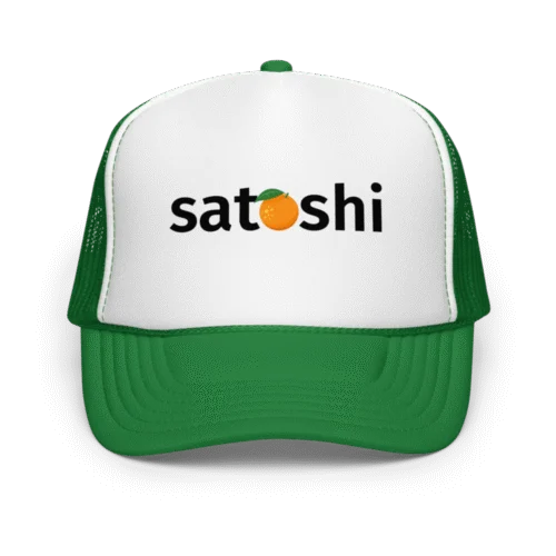 Satoshi Orange Foam Trucker Hat
