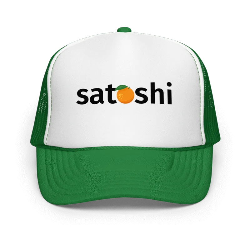 Satoshi Orange Foam Trucker Hat