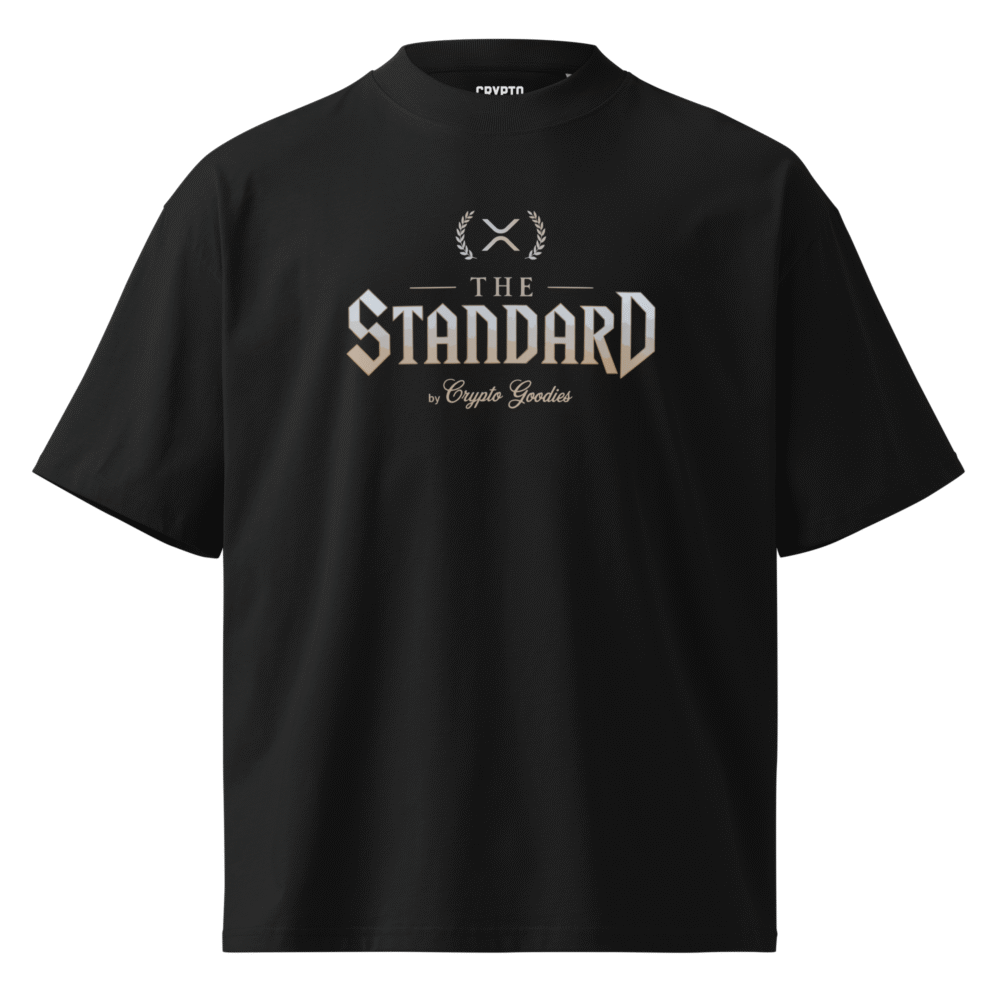Xrp: The Standard Oversized Tee - Unisex Organic Oversized High Neck T Shirt Black Front 690Cc88Fbf7B7