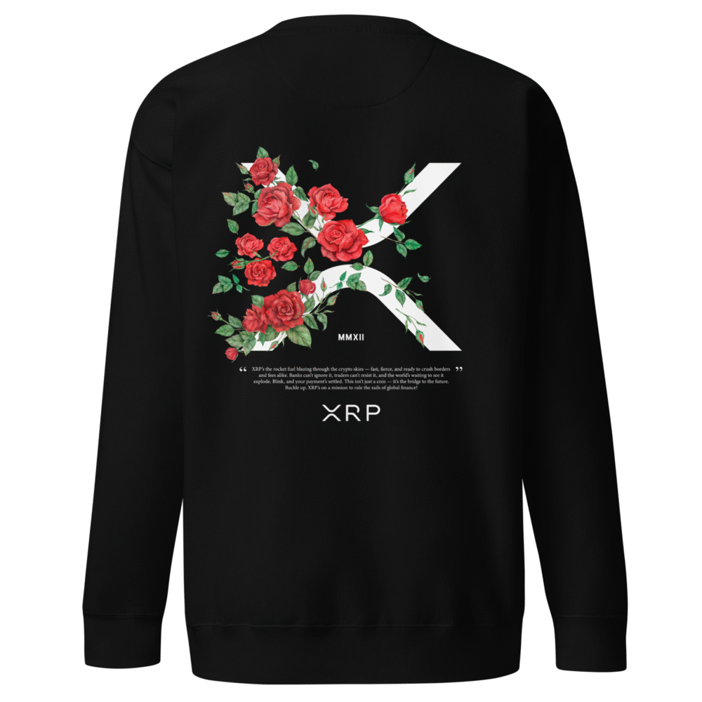 Xrp &Amp; Roses Premium Sweatshirt - Unisex Premium Sweatshirt Black Back 690A04Ad48491