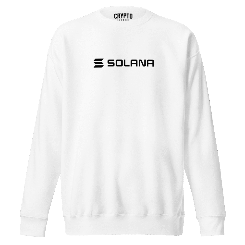 Solana Black Logo Sweatshirt - Unisex Premium Sweatshirt White Front 6908B242F09D3