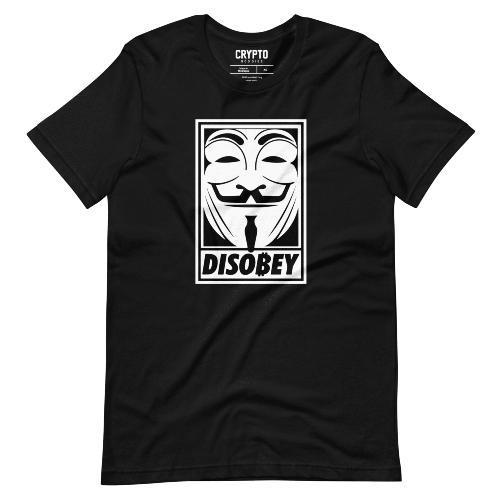 Diso₿Ey Revolution T-Shirt - Unisex Staple T Shirt Black Front 690797054D80F