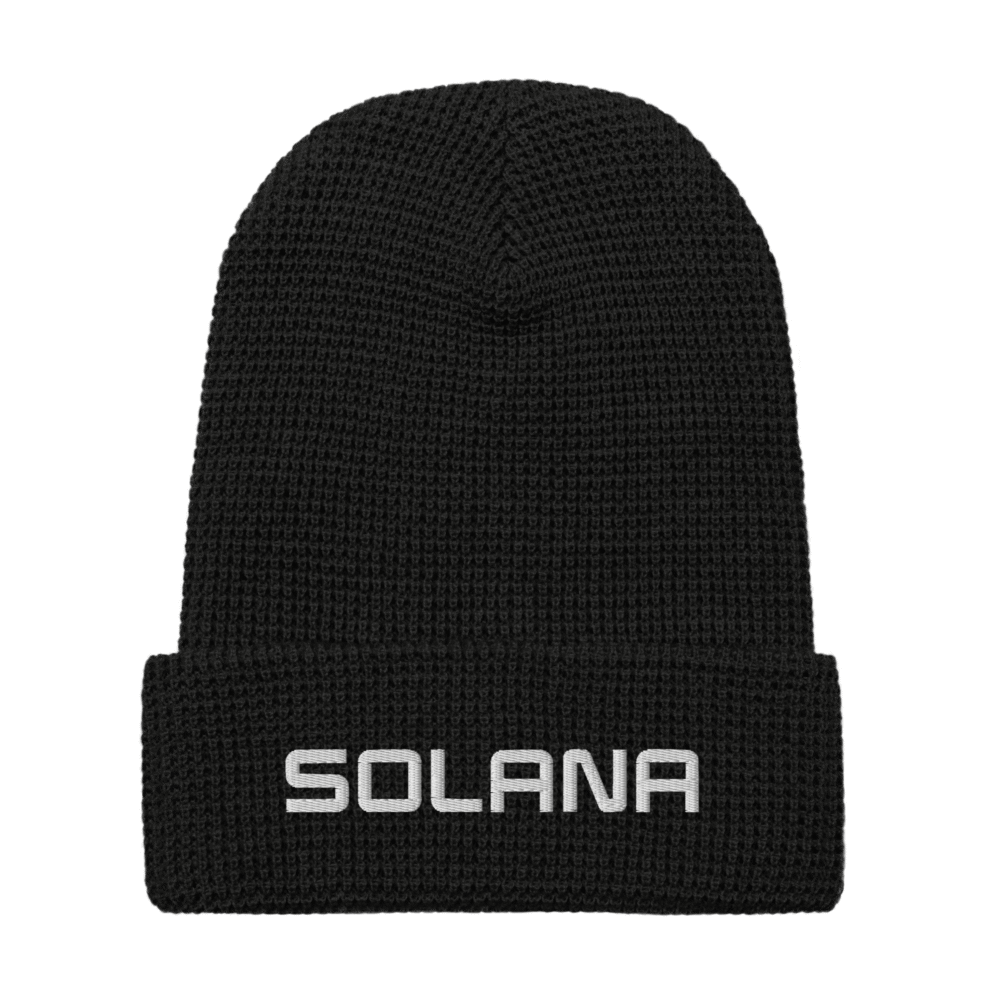 Solana Waffle Beanie - Waffle Beanie Black Front 690A43Adba0Ec