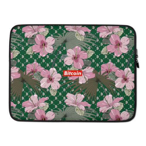 Bitcoin Floral Fashion Laptop Sleeve