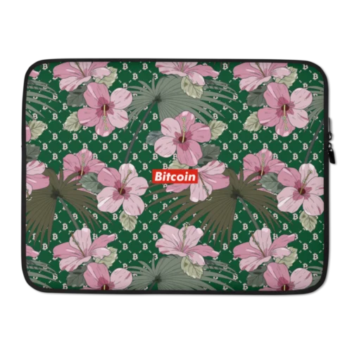Bitcoin Floral Fashion Laptop Sleeve