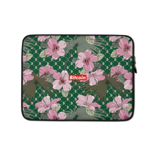 Bitcoin Floral Fashion Laptop Sleeve