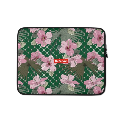 Bitcoin Floral Fashion Laptop Sleeve