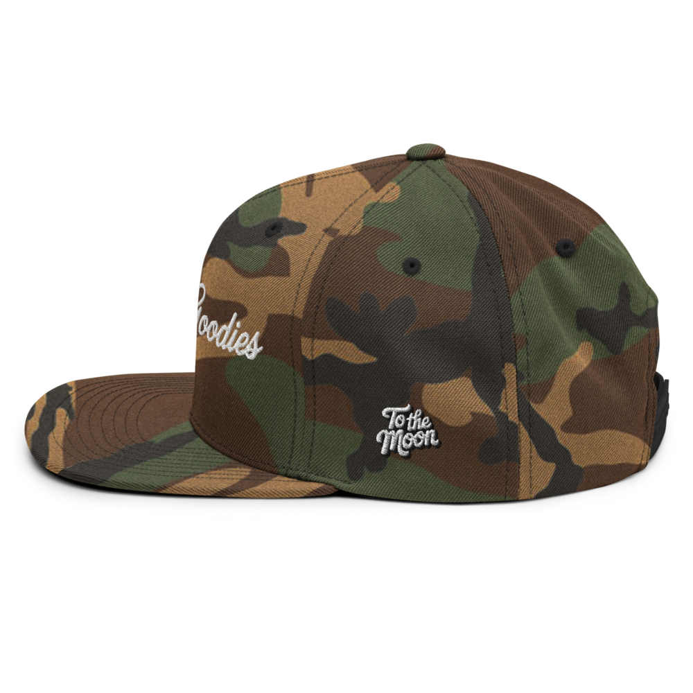 Crypto Goodies Camo Snapback Hat
