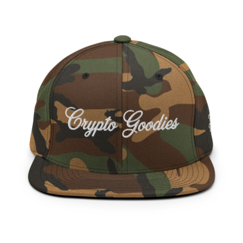 Crypto Goodies Camo Snapback Hat