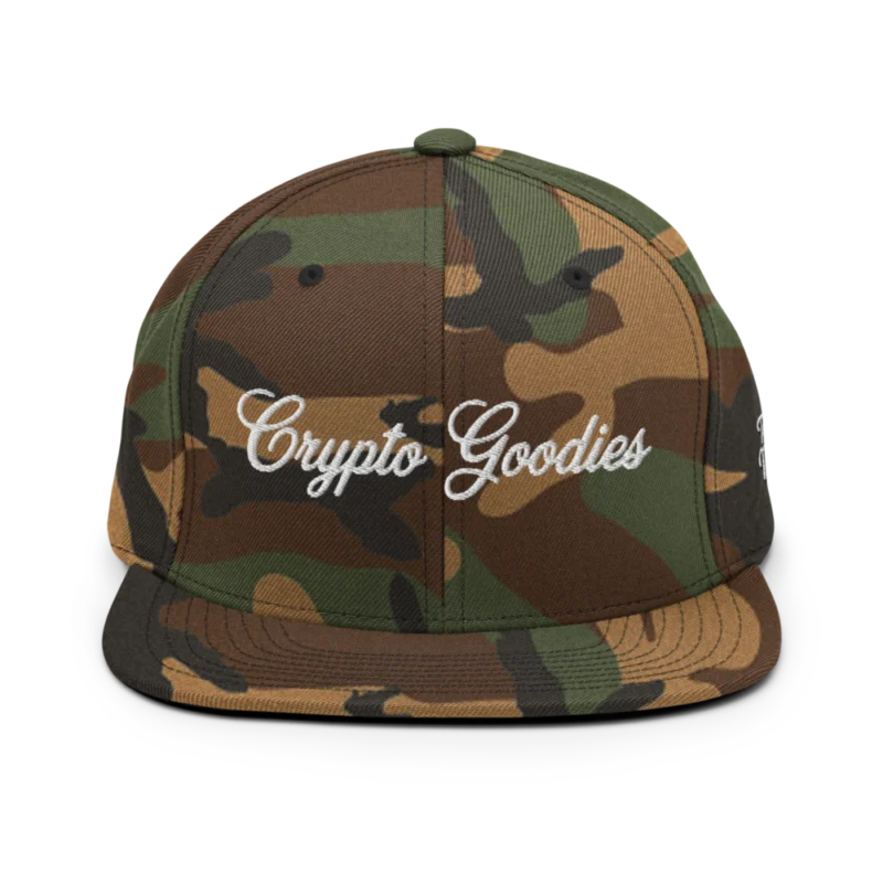 Crypto Goodies Camo Snapback Hat