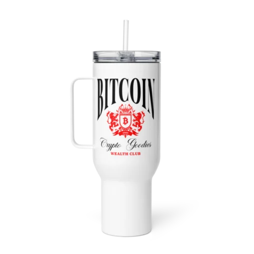 Bitcoin: Crypto Goodies Wealth Travel Mug With a Handle