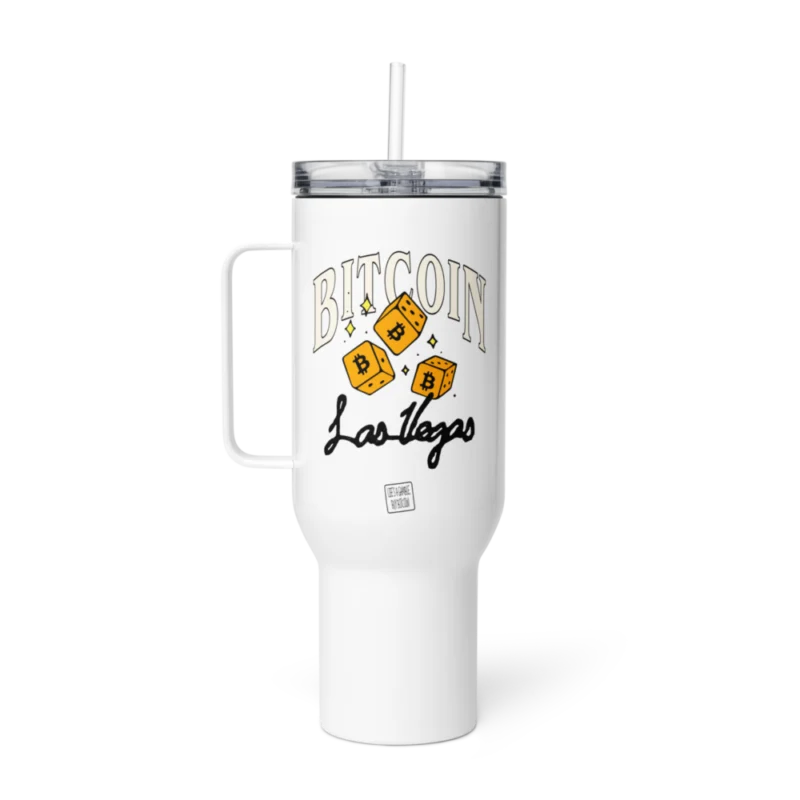 Bitcoin: Las Vegas Travel Mug With a Handle