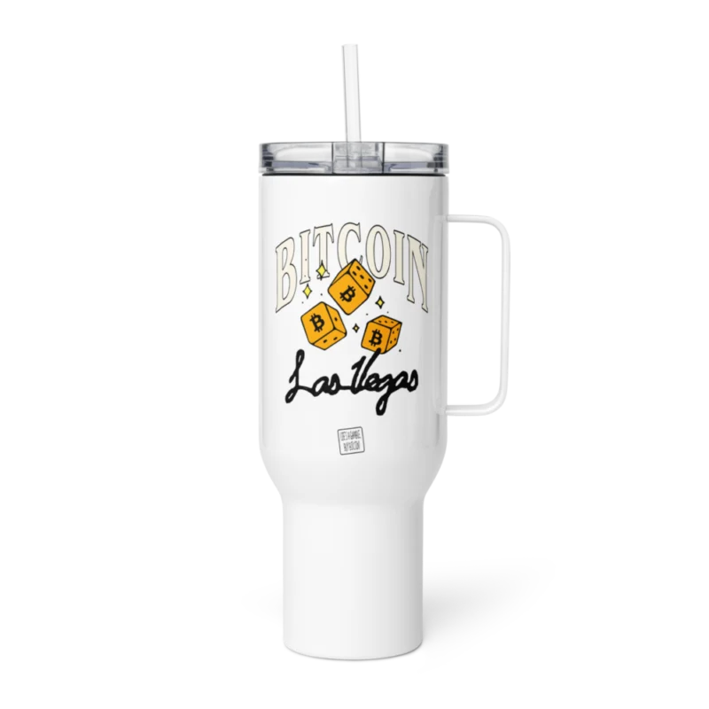 Bitcoin: Las Vegas Travel Mug With a Handle