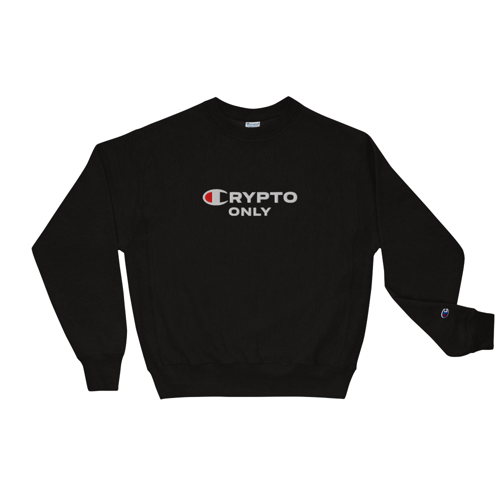 Crypto Only Embroidery Champion Sweatshirt