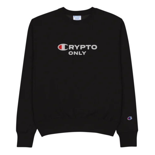 Crypto Only Embroidery Champion Sweatshirt