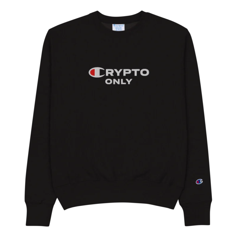 Crypto Only Embroidery Champion Sweatshirt