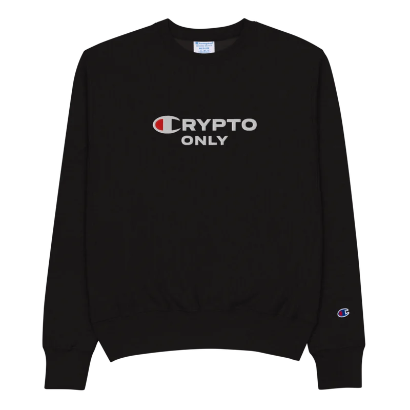 Crypto Only Embroidery Champion Sweatshirt