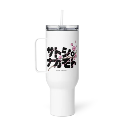 Satoshi JPN Travel Mug With a Handle