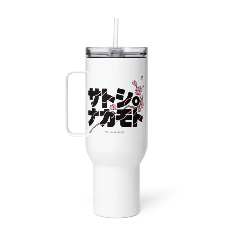 Satoshi JPN Travel Mug With a Handle