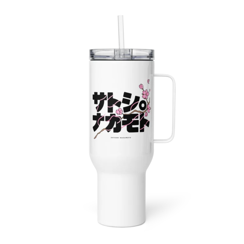Satoshi JPN Travel Mug With a Handle