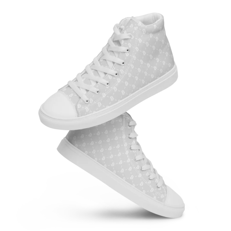Bitcoin Grey Men’s High Top Shoes