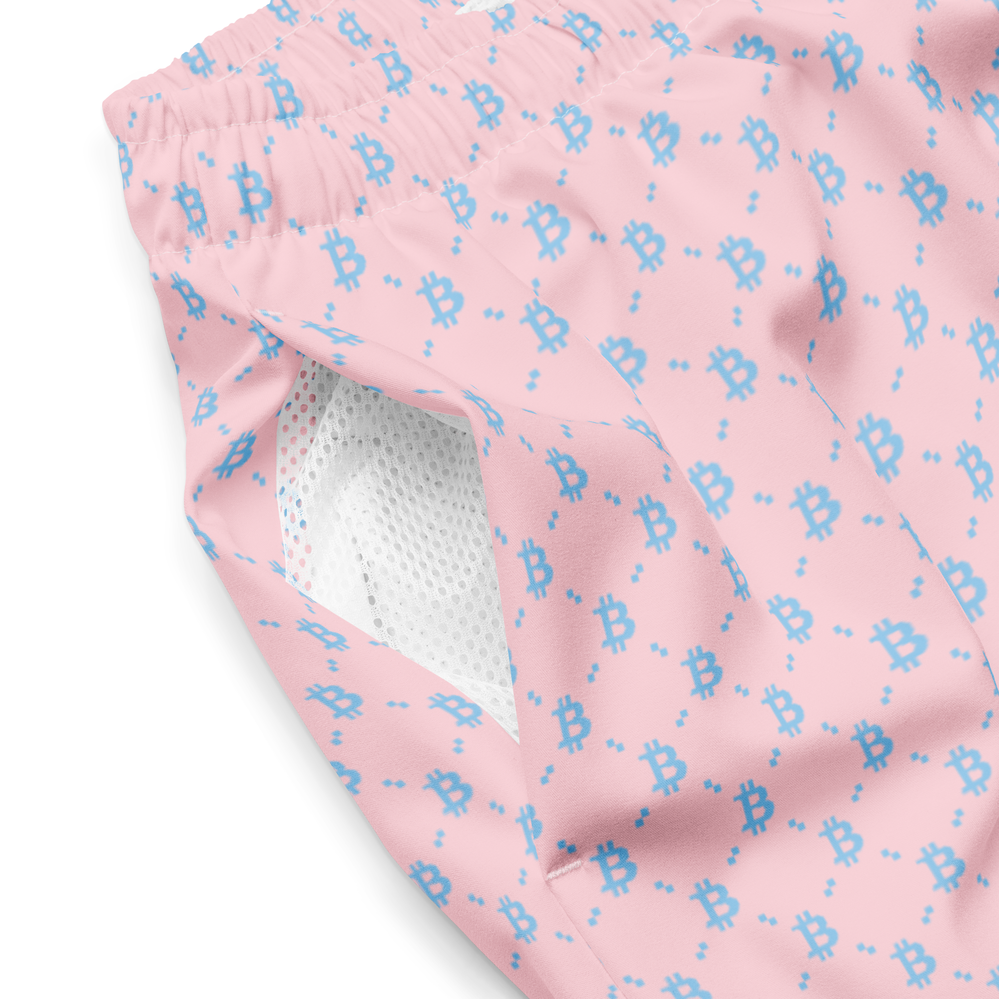 Bitcoin Baby Pink Premium Swim Trunks