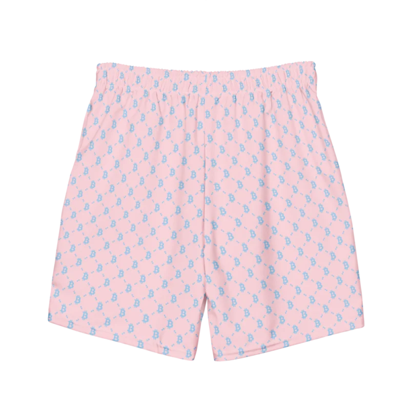 Bitcoin Baby Pink Premium Swim Trunks