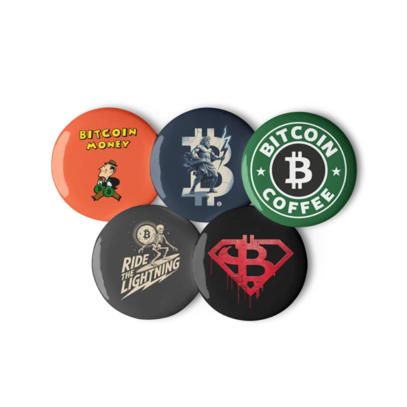 Bitcoin Variety Pack II Pin Buttons (Set of 5)