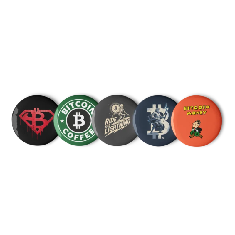 Bitcoin Variety Pack II Pin Buttons (Set of 5)