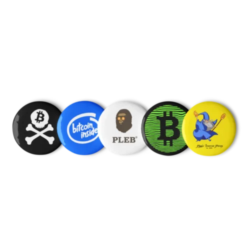 Bitcoin Variety Pack Pin Buttons (Set of 5)