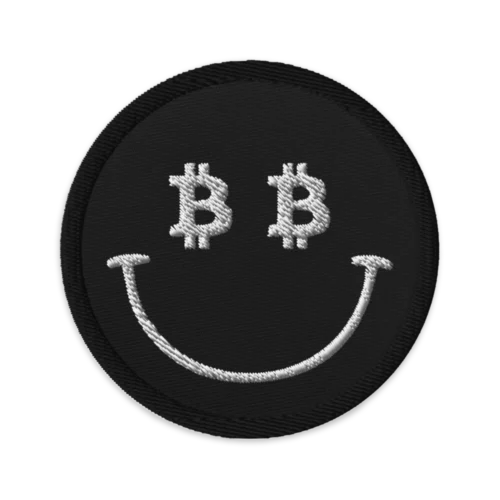 Bitcoin Smiley Embroidered Patch