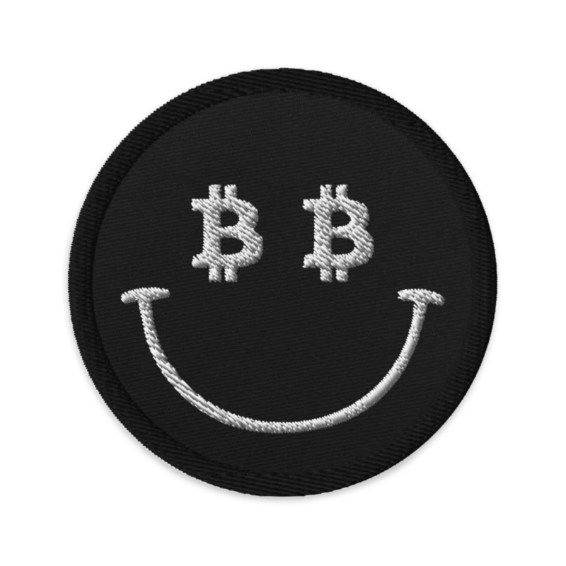 Bitcoin Smiley Embroidered Patch