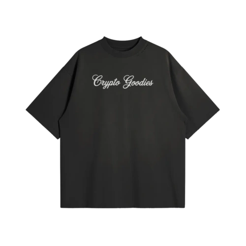 Crypto Goodies World Oversized Distressed Tee