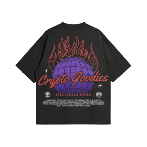 Crypto Goodies World Oversized Distressed Tee