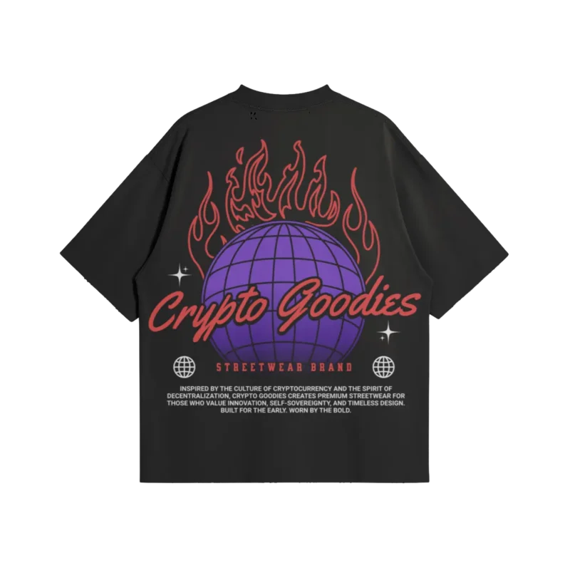 Crypto Goodies World Oversized Distressed Tee