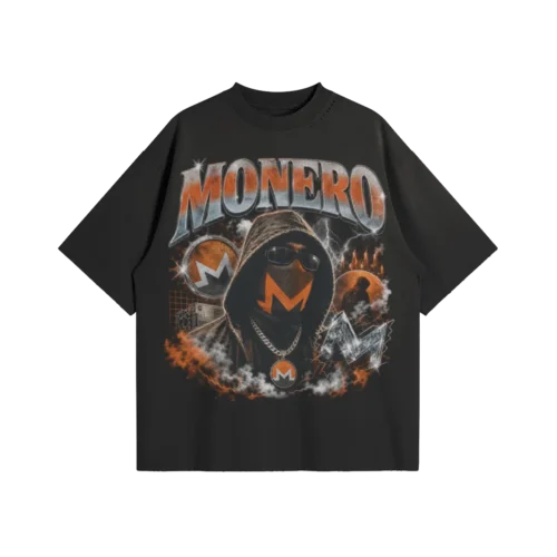 Monero Swag Oversized Distressed Tee