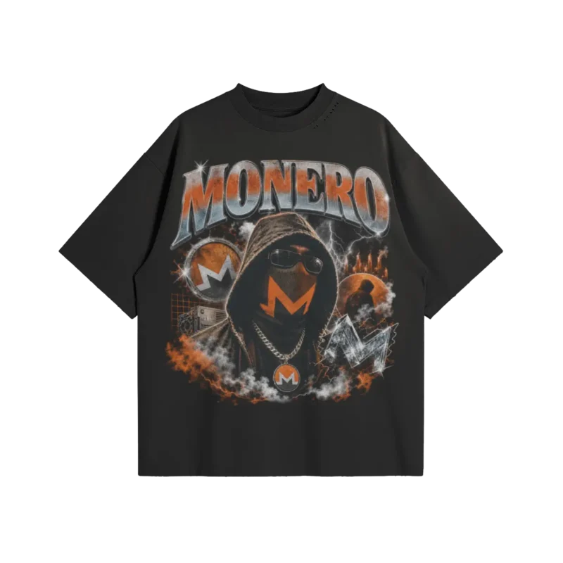Monero Swag Oversized Distressed Tee