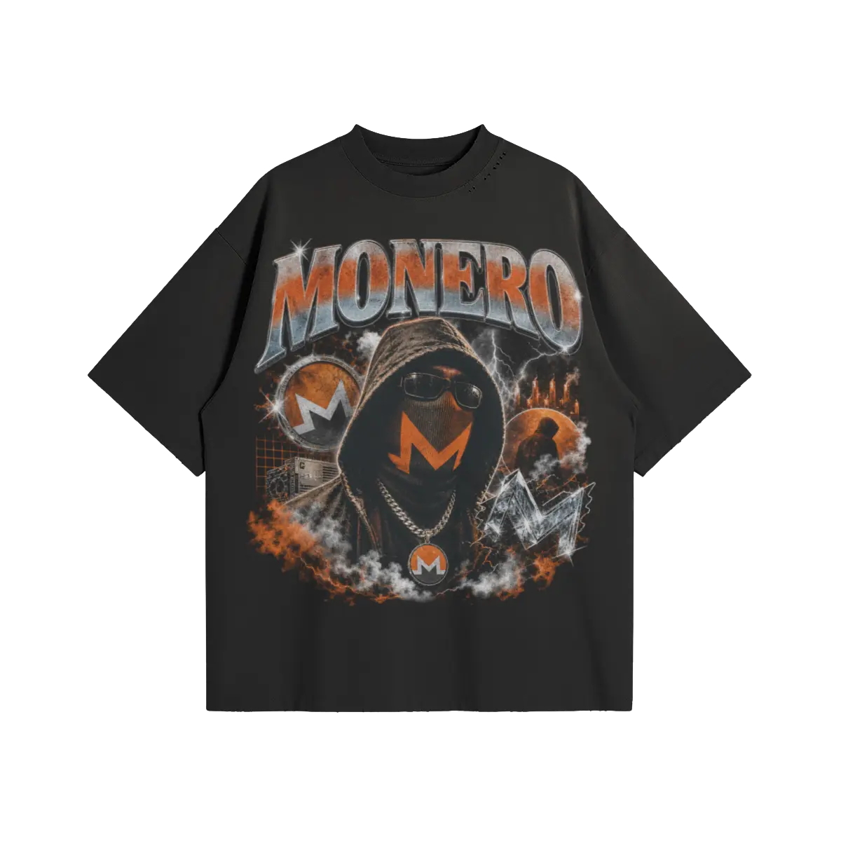 Monero Swag Oversized Distressed Tee