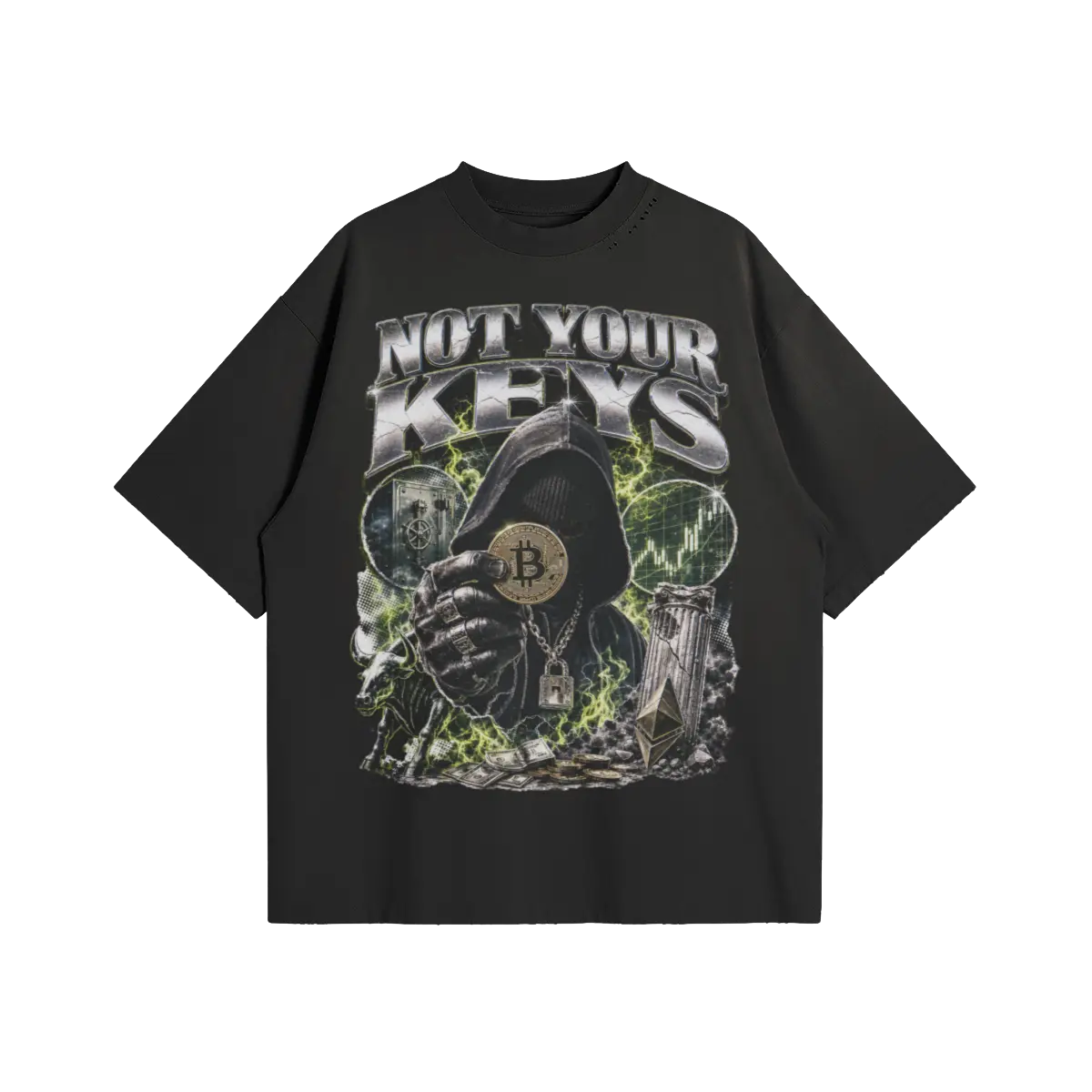 Not Your Keys Oversized Distressed Tee