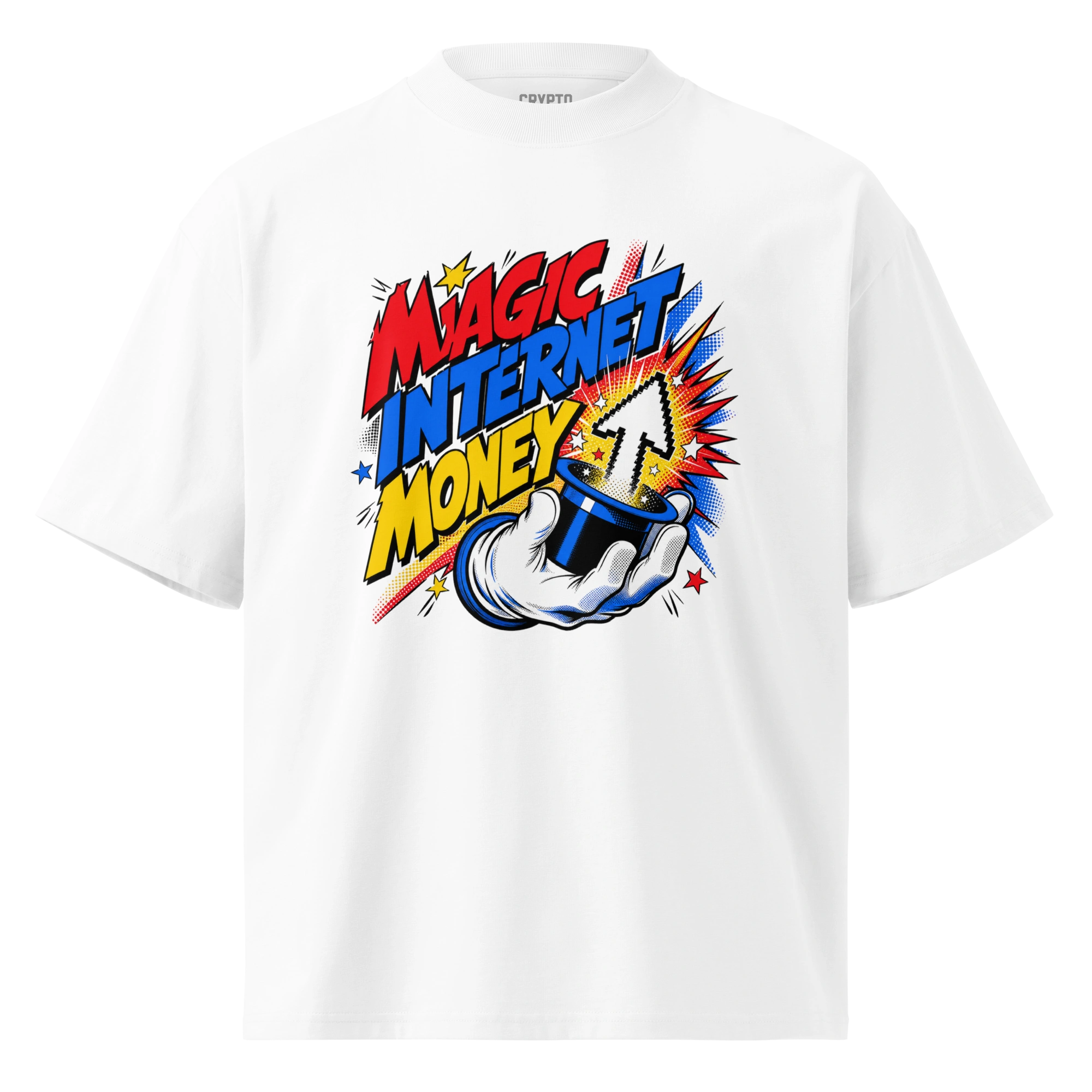 Shop - Unisex Organic Oversized High Neck Blaster 2.0 T Shirt White Front 6A64Fc4D2E0B2