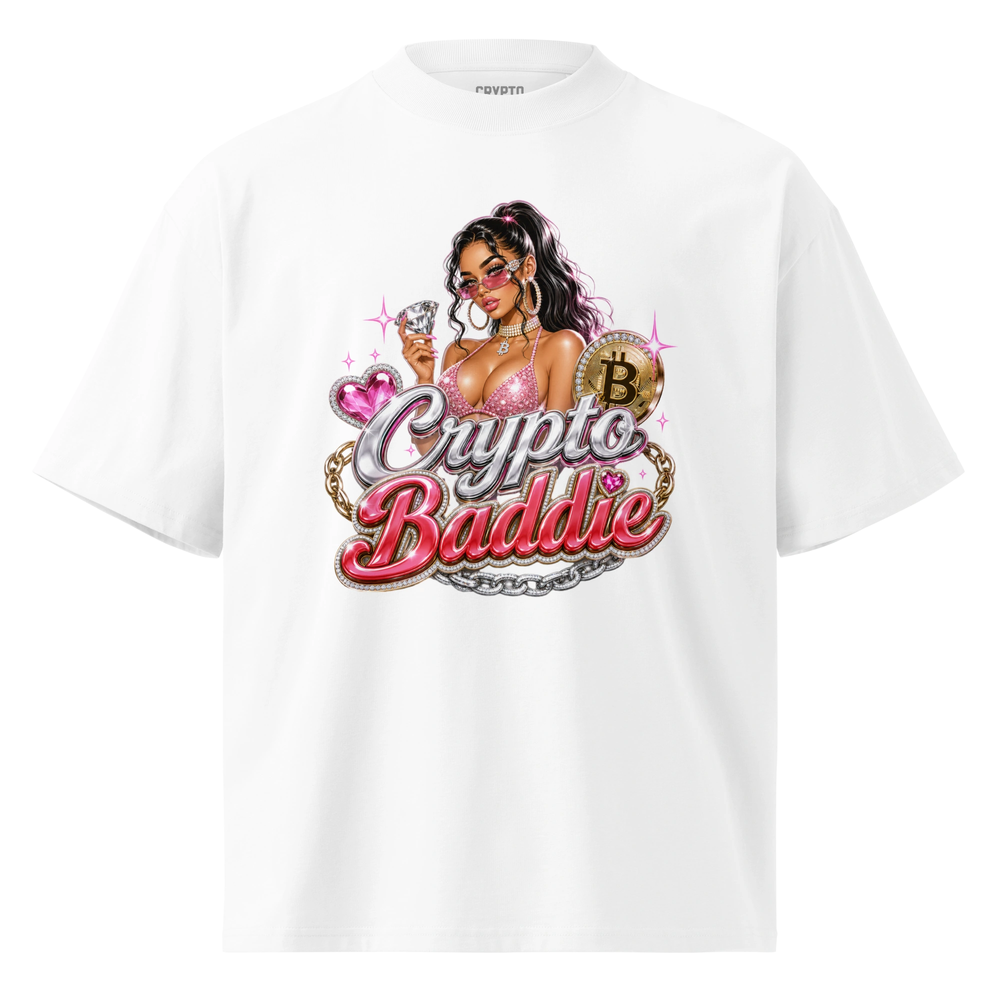 Shop - Unisex Organic Oversized High Neck Blaster 2.0 T Shirt White Front 6A64Fdf67E46E