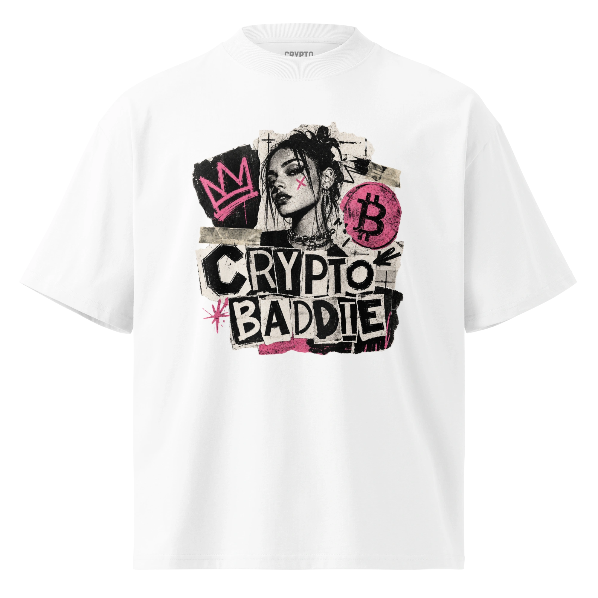 Shop - Unisex Organic Oversized High Neck Blaster 2.0 T Shirt White Front 6A64Ff24B8E12