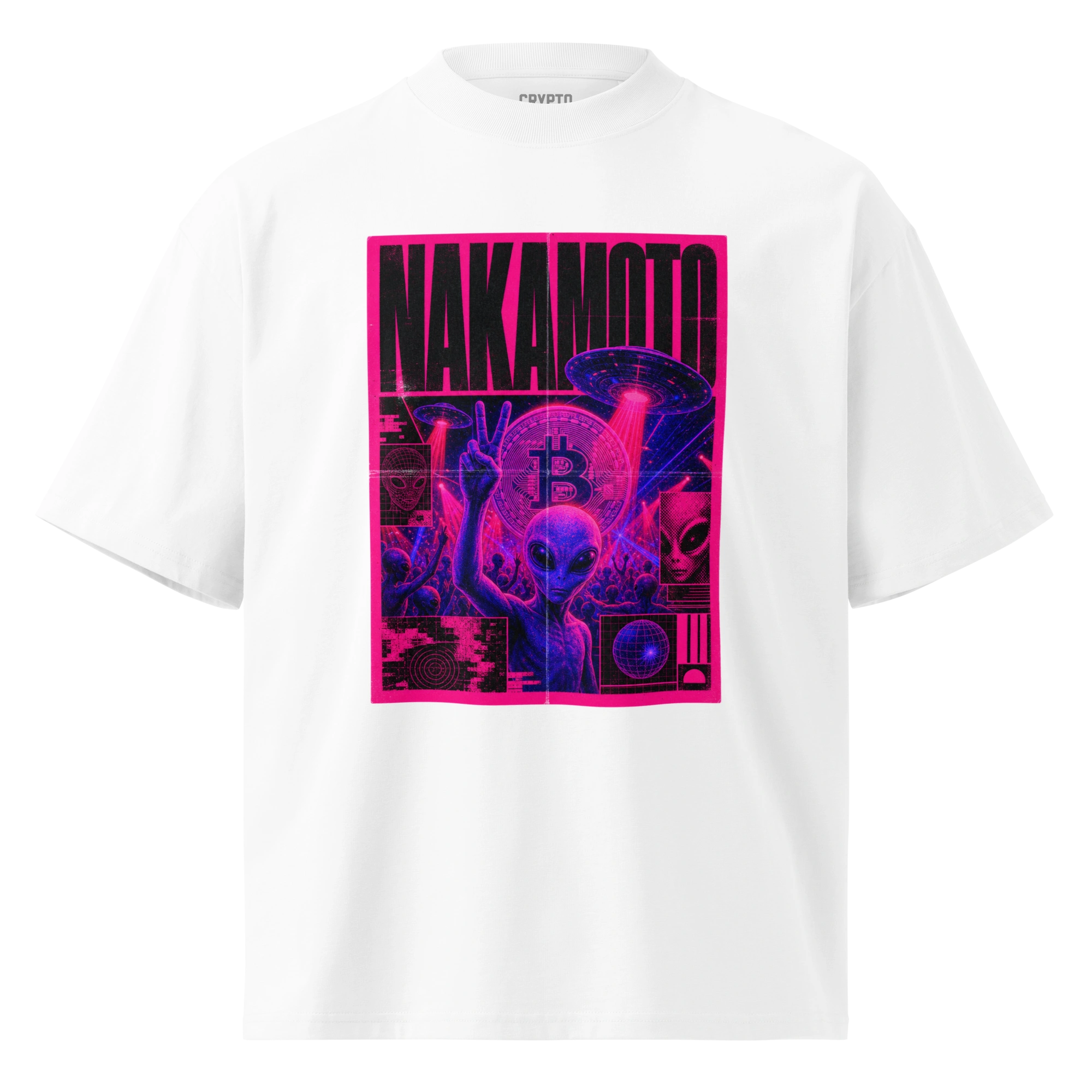 Shop - Unisex Organic Oversized High Neck Blaster 2.0 T Shirt White Front 6A64Ffe1480E3
