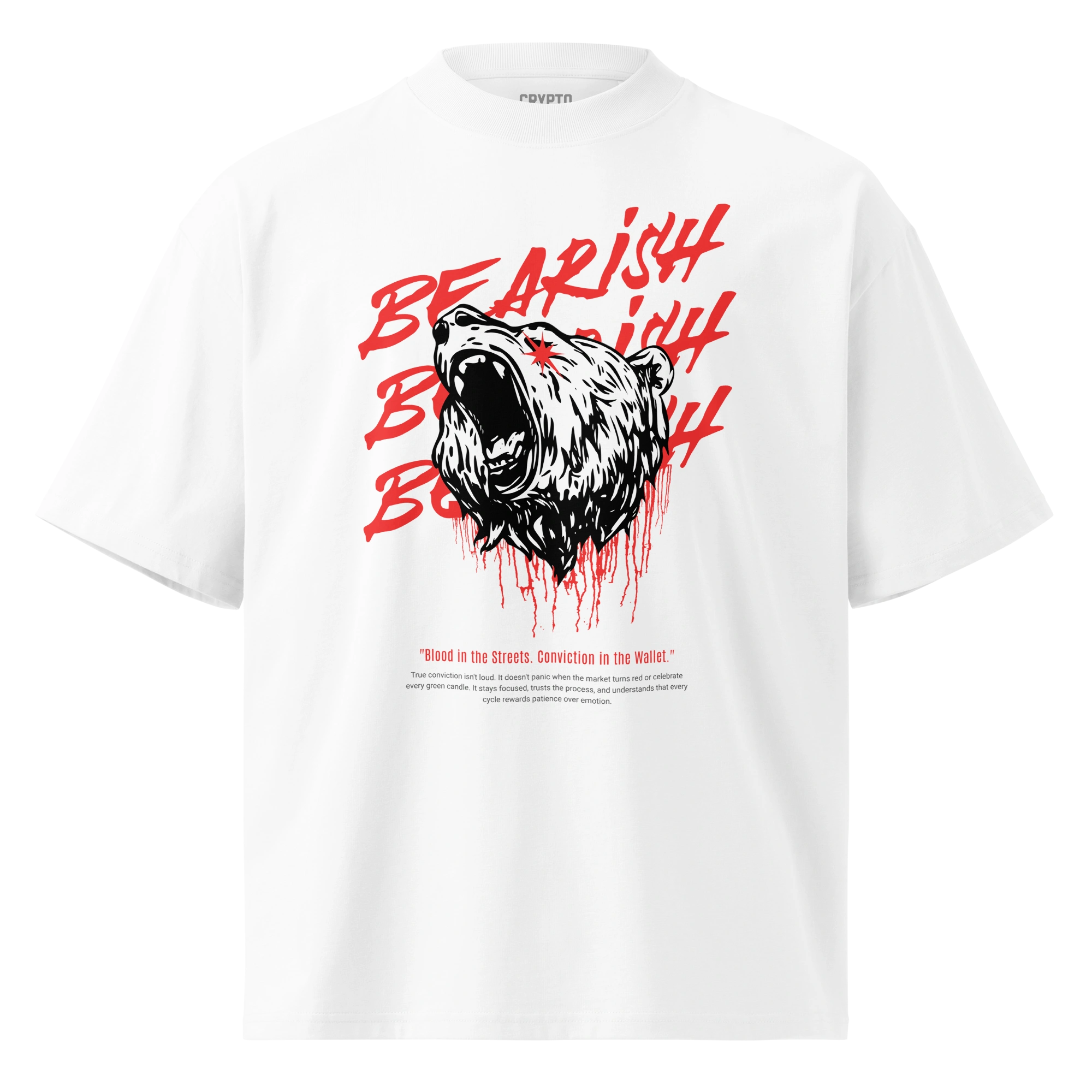 Shop - Unisex Organic Oversized High Neck Blaster 2.0 T Shirt White Front 6A67595Dd4E7F
